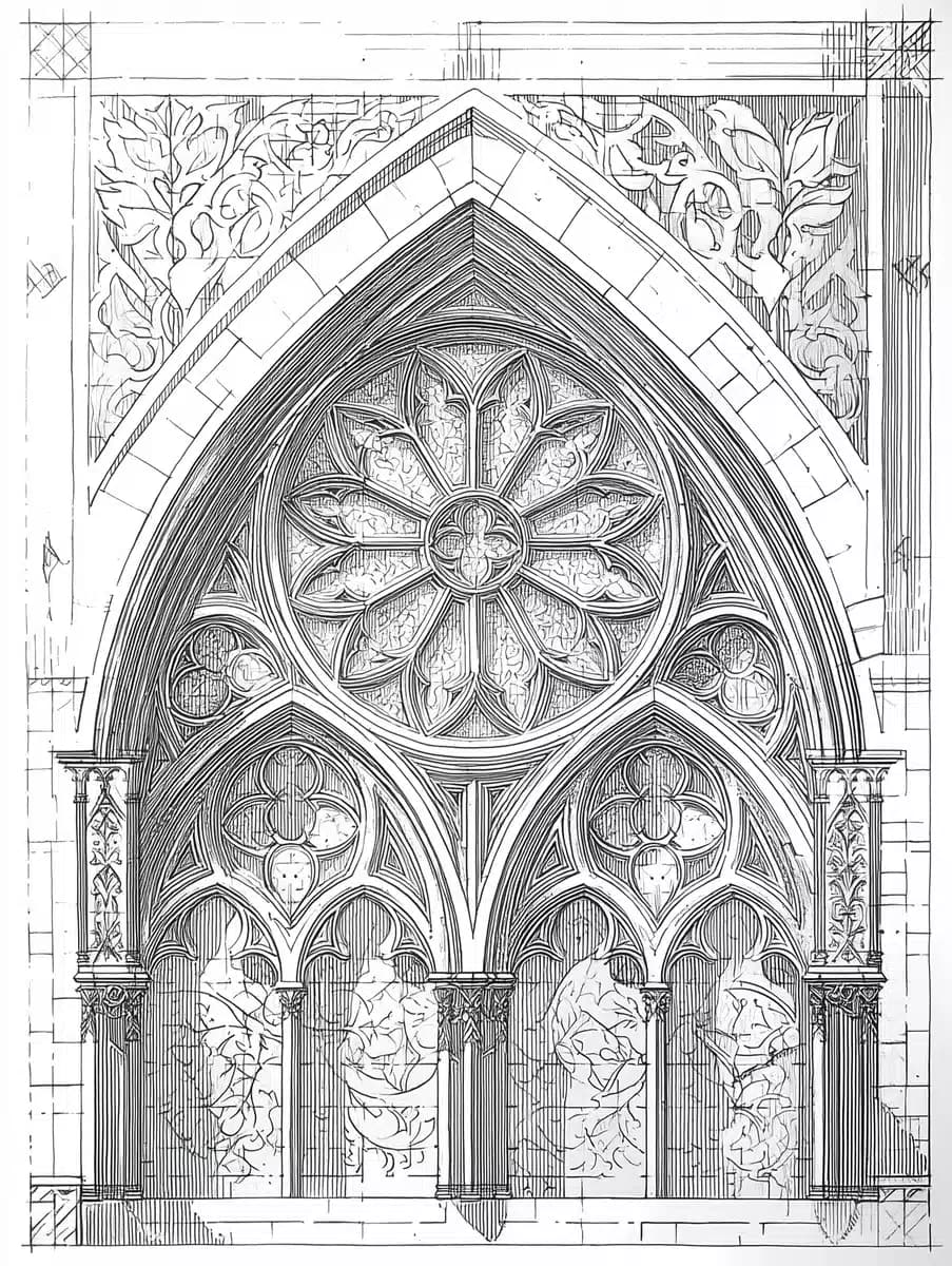 Gothic Cathedral Dotwork Design