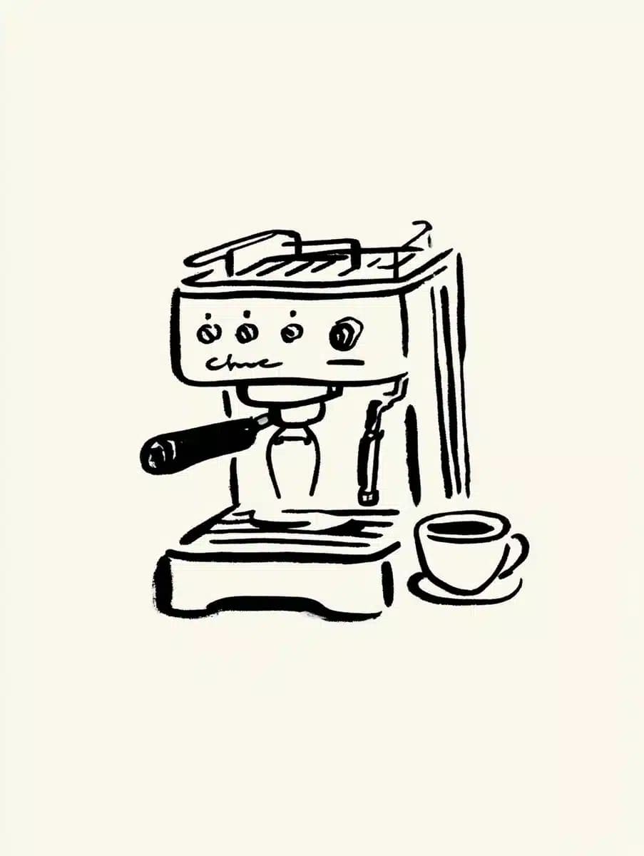 Line Drawing Espresso Machine