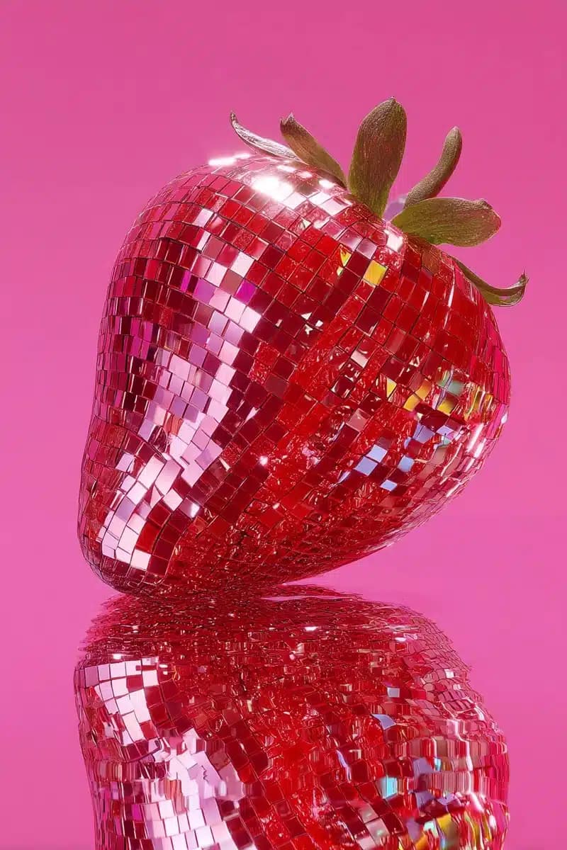 Neon Strawberry Mosaic Photography