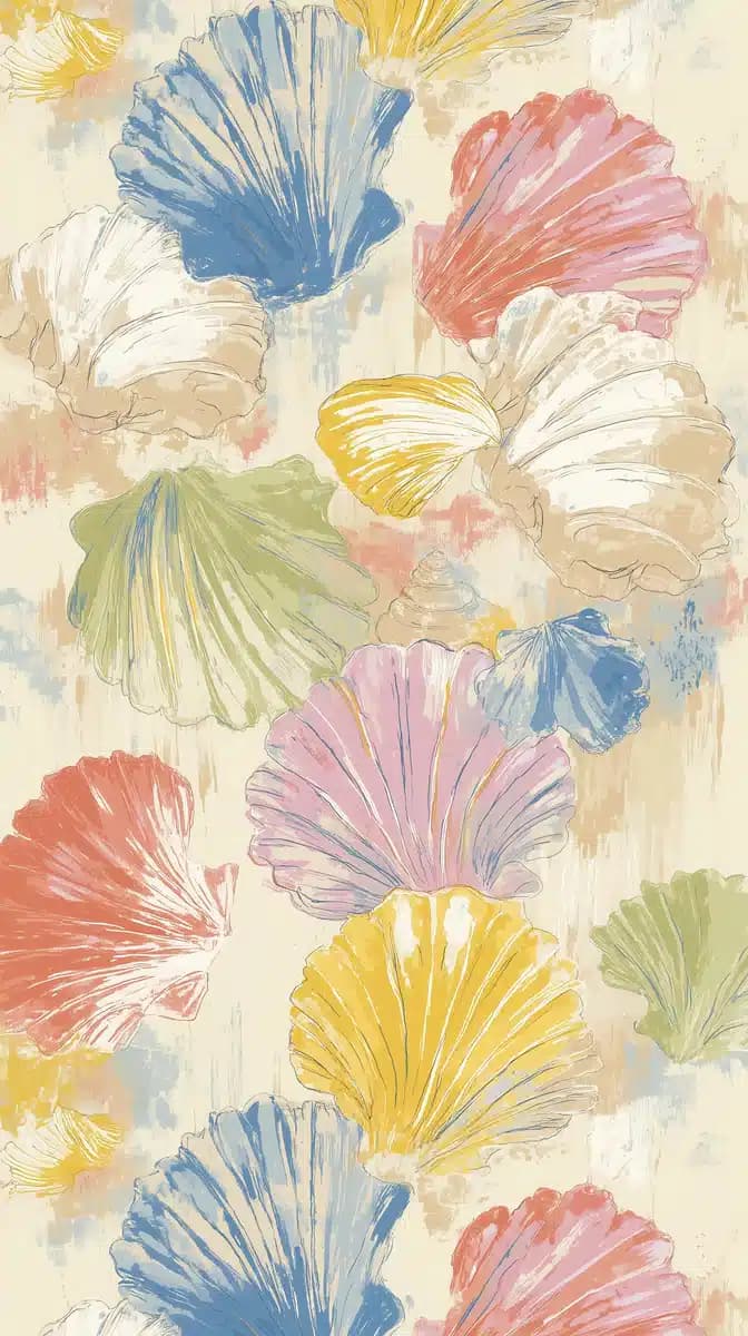 Pastel Seashell Pattern Design