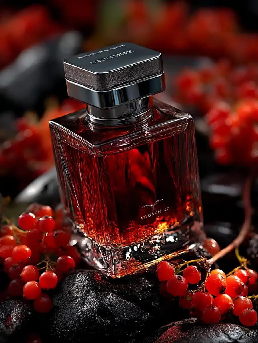 Perfume Bottle on Rocks