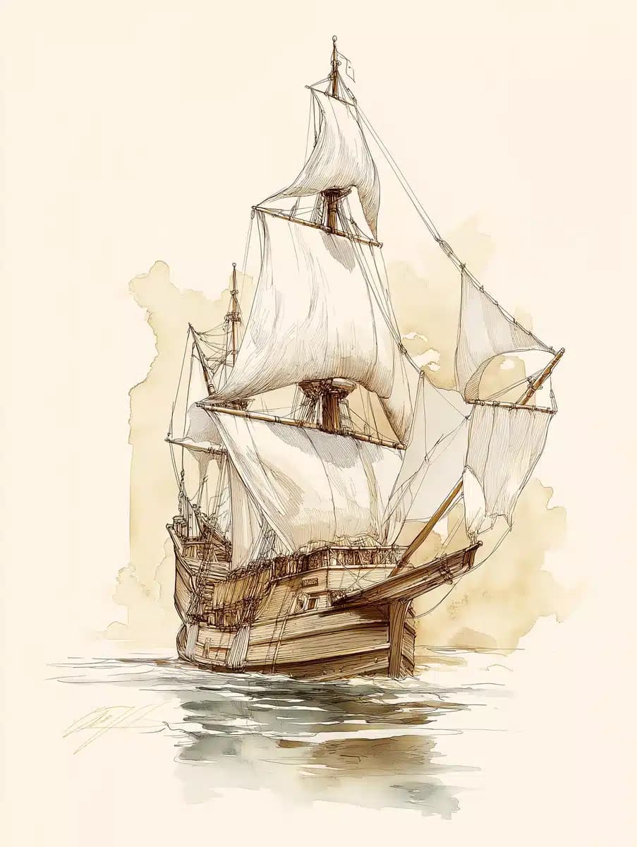 Vintage Drawing of Concepcin