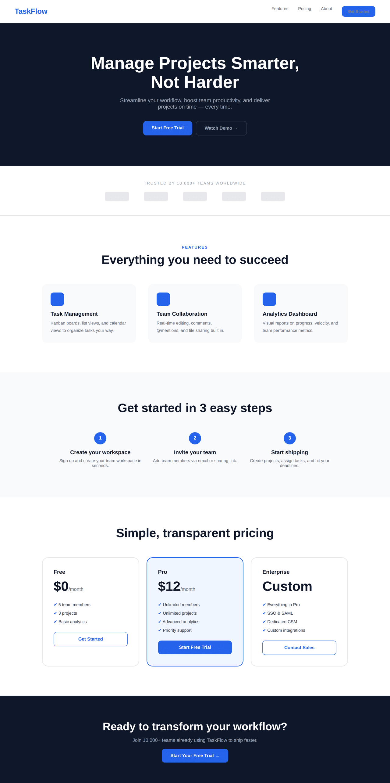 Complete SaaS Landing Page